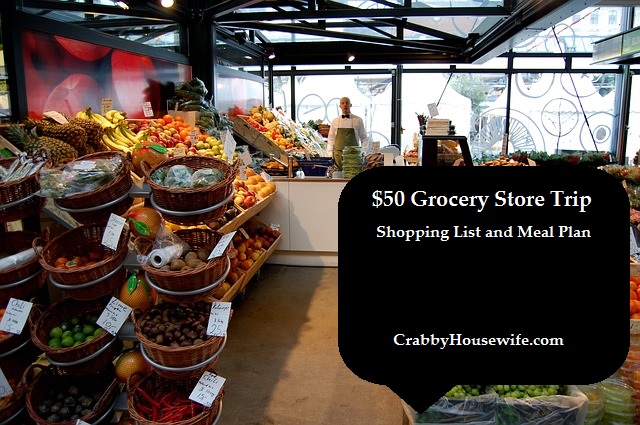 $50 Grocery Store Trip – Shopping List and Meal Plan