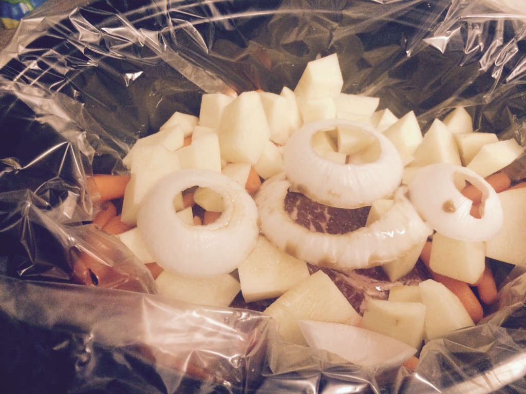 One Crock Pot – Two Meals – Pot Roast and Beef Veggie Soup