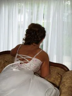 Girl in prom dress